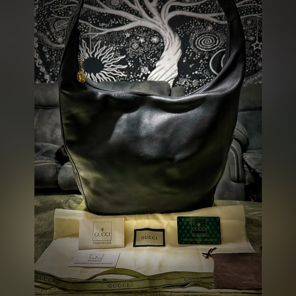 Authentic Vintage Gucci Black soft Leather hobo shoulder bag ❌90% OFF SALE❌ - Picture 14 of 17